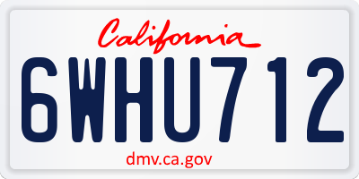 CA license plate 6WHU712
