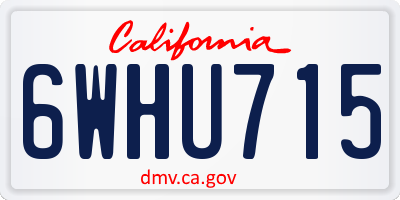 CA license plate 6WHU715