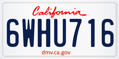 CA license plate 6WHU716