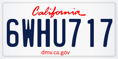 CA license plate 6WHU717