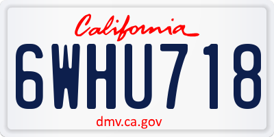 CA license plate 6WHU718