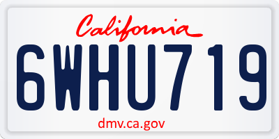 CA license plate 6WHU719
