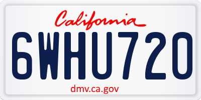 CA license plate 6WHU720