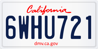 CA license plate 6WHU721