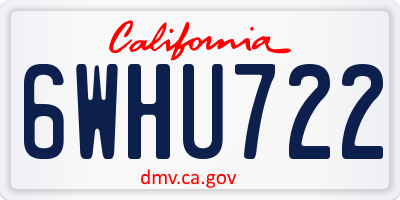 CA license plate 6WHU722