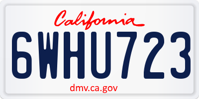 CA license plate 6WHU723