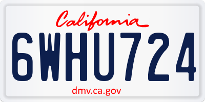 CA license plate 6WHU724