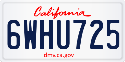CA license plate 6WHU725