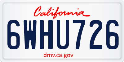 CA license plate 6WHU726