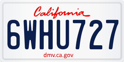 CA license plate 6WHU727