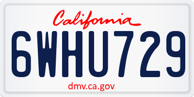 CA license plate 6WHU729