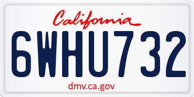CA license plate 6WHU732
