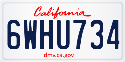 CA license plate 6WHU734