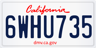CA license plate 6WHU735
