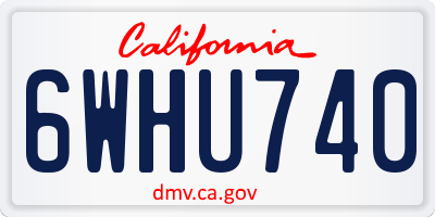 CA license plate 6WHU740