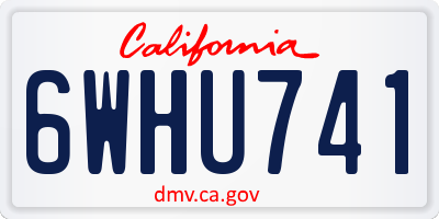 CA license plate 6WHU741