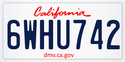 CA license plate 6WHU742
