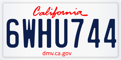 CA license plate 6WHU744