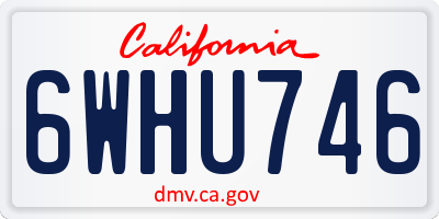 CA license plate 6WHU746