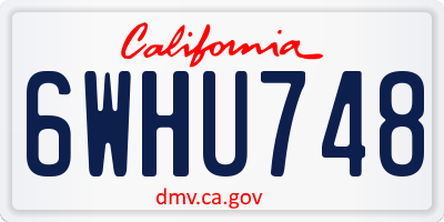 CA license plate 6WHU748