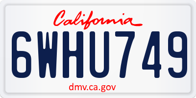 CA license plate 6WHU749