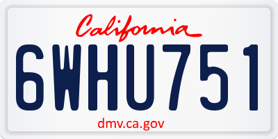 CA license plate 6WHU751