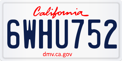CA license plate 6WHU752