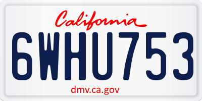 CA license plate 6WHU753