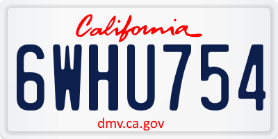 CA license plate 6WHU754