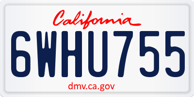 CA license plate 6WHU755