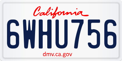 CA license plate 6WHU756