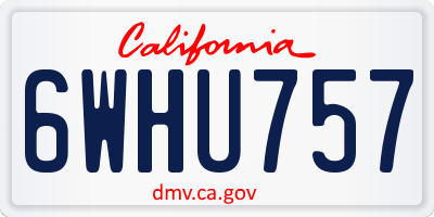 CA license plate 6WHU757