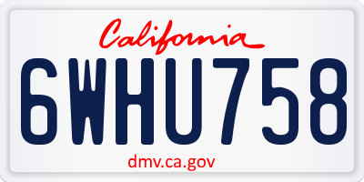CA license plate 6WHU758