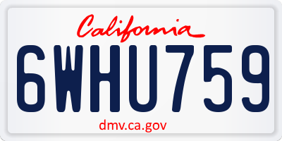 CA license plate 6WHU759