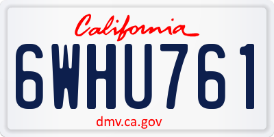 CA license plate 6WHU761