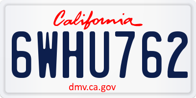 CA license plate 6WHU762