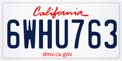 CA license plate 6WHU763