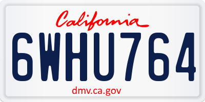 CA license plate 6WHU764