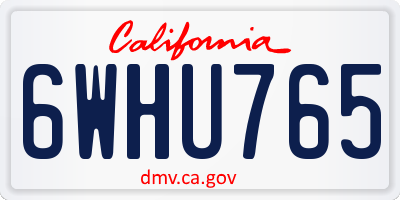 CA license plate 6WHU765
