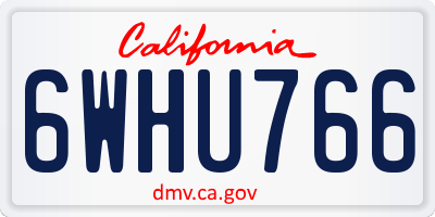 CA license plate 6WHU766