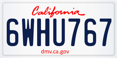 CA license plate 6WHU767