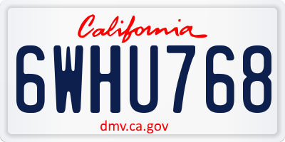 CA license plate 6WHU768