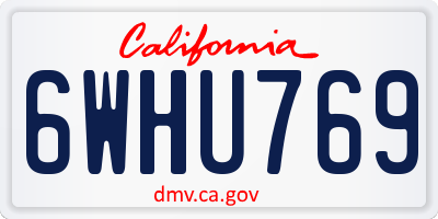CA license plate 6WHU769