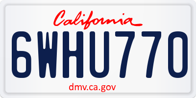 CA license plate 6WHU770