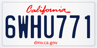 CA license plate 6WHU771