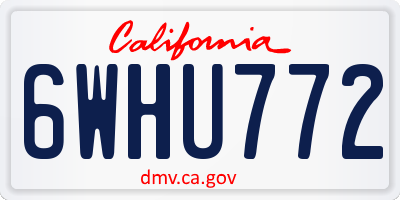 CA license plate 6WHU772