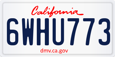 CA license plate 6WHU773