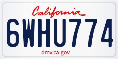 CA license plate 6WHU774
