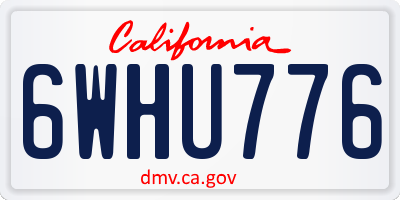 CA license plate 6WHU776