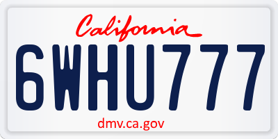 CA license plate 6WHU777